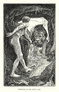 Androcles na caverna do leão (gravura) de Henry Justice Ford