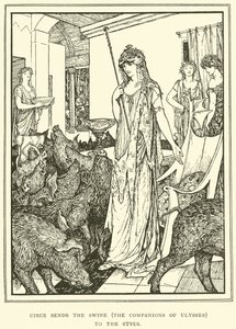 Circe envia os Suínos (Os Companheiros de Ulisses) para os Chiqueiros de Henry Justice Ford