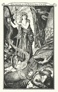 Dschemila supera o Ogre (gravura) de Henry Justice Ford