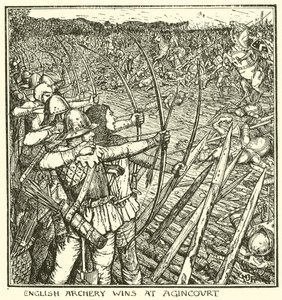 Tiro com arco inglês vence em Agincourt de Henry Justice Ford