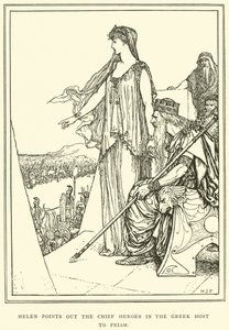 Helen aponta os heróis-chefes do exército grego para Príamo de Henry Justice Ford