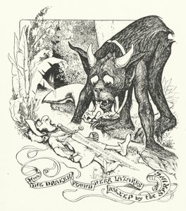 Como o Dragon encontrou Herr Lazarus Adormecido pela Primavera (gravura) de Henry Justice Ford