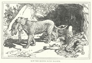 Como a leoa salvou Malchus (litho) de Henry Justice Ford