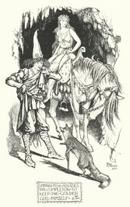 Limping-Fox aconselha o Simpleton a manter a própria Golden Girl (gravura) de Henry Justice Ford