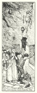 O pequeno John Wesley salvo do fogo (litho) de Henry Justice Ford