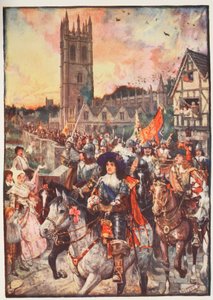 Príncipe Rupert em Oxford, indo para a batalha, ilustração de &39;A History of England&39; por CRL Fletcher e Rudyard Kipling, 1911 de Henry Justice Ford