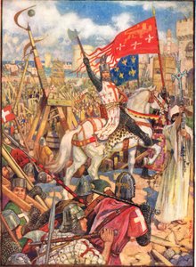 Ricardo Coração de Leão nas Cruzadas, ilustração de &39;A History of England&39; de Rudyard Kipling &39;, 1911