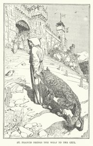 São Francisco traz o lobo para a cidade (litho) de Henry Justice Ford