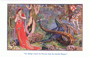 St George resgata a princesa do dragão horrível, 1912