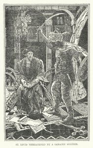 São Luís ameaçado por um soldado sarraceno (litho) de Henry Justice Ford