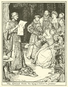 O cardeal lê a carta dos reis a Jeanne de Henry Justice Ford