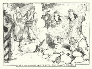 Os Circassianos Dançam no Jardim da Bassa (gravura) de Henry Justice Ford