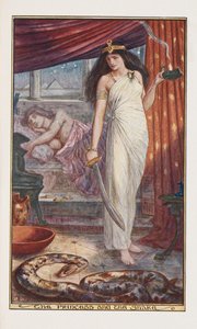 A princesa uma cobra, ilustração do livro de fada marrom por Andrew Laing, 1904 de Henry Justice Ford