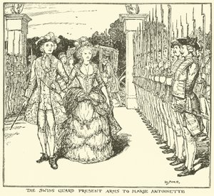 A Guarda Suíça apresenta armas a Maria Antonieta de Henry Justice Ford
