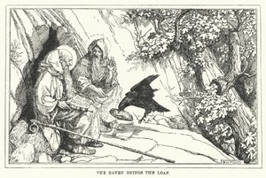 O corvo traz o pão (litho) de Henry Justice Ford