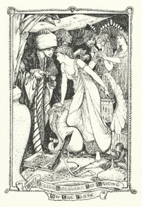Zelida descobre a escrita no frasco (gravura) de Henry Justice Ford