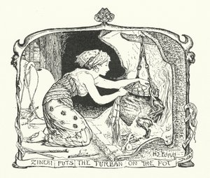 Zinebi Coloca o Turban no Pote (gravura) de Henry Justice Ford