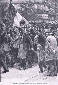 Uma multidão parisiense de Berlim que declara a guerra de Henry Marriott Paget
