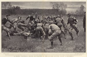 Um jogo de futebol de rugby como jogado nos Estados Unidos, Yale v Columbia