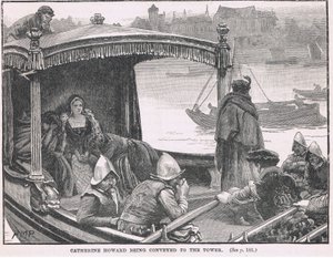 Catherine Howard sendo transportada para a Torre 1542 de Henry Marriott Paget