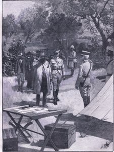 Rendição de Cronjes, ilustração fromCassells História da Inglaterra, de 1900 de Henry Marriott Paget
