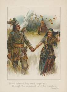 De mãos dadas eles foram juntos, através da floresta e do prado (chromolitho) de Henry Marriott Paget
