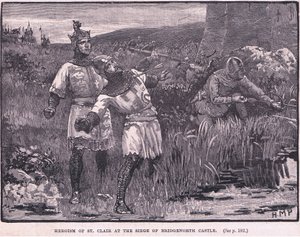 Heroísmo de St Clair no cerco do Castelo de Bridgnorth AD 1154 de Henry Marriott Paget