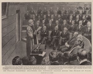 Sir William MacCormac entregando a Oratória de Hunterian antes do Príncipe de Gales de Henry Marriott Paget