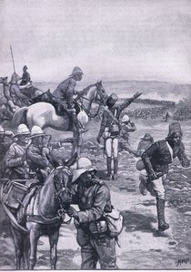 A Batalha de Omdurman: MacDonalds Brigade repelindo o ataque Dervish, ilustração fromCassells História da Inglaterra, de 1900 de Henry Marriott Paget