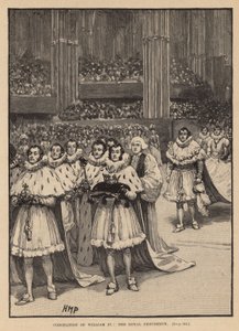 A Coroação do Rei Guilherme IV: A Procissão Real (gravura) de Henry Marriott Paget