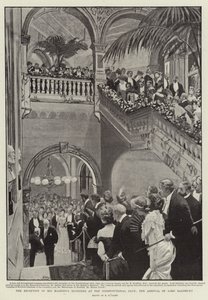 A recepção dos ministros de Sua Majestade no Clube Constitucional, a chegada de Lord Salisbury