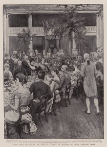 O Banquete Estadual no Castelo de Dublin em Honra da Visita da Rainha