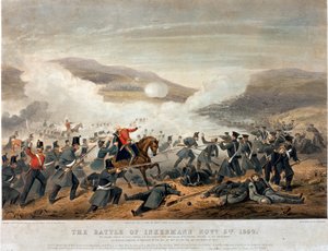 A Batalha de Inkermann em 5 de novembro de 1854, gravada por Edmund Walker (fl. 1836-62) 1854