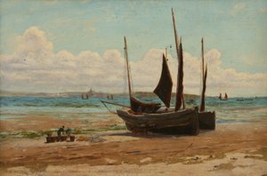 Barcos pesca, em, monta, baía