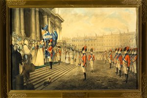  Temple Bar e St Paul&39;s Association recebendo suas cores na frente de St Paul "s em 7 de dezembro. 1798 de Henry Matthews