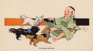 Ilustração para As Aventuras de uma Boneca Japonesa (litografia a cores)