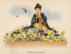 Ilustração para As Aventuras de uma Boneca Japonesa (litografia a cores)
