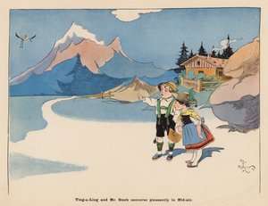Ilustração para As Aventuras de uma Boneca Japonesa (litografia a cores)
