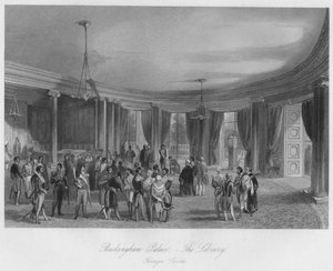 Palácio de Buckingham, - A Biblioteca. Leveé estrangeiro, c1841