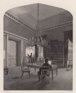 Map Room of the United Service Club, Westminster, Londres (gravura) de Henry Melville