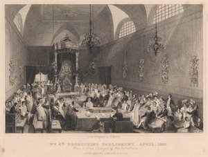 William fourth Proroguing Parliament, Abril de 1831. Câmara dos Lordes: destruída pelo fogo 16 de Outubro de 1834 de Henry Melville