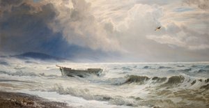 Tempo difícil na costa, Cumberland, 1874. de Henry Moore