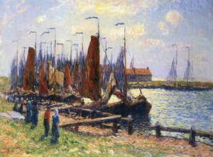 O porto de Volendam, Holanda, 1900