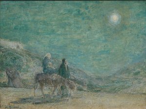 Voo para o Egito, c.1916 (óleo sobre painel de madeira) de Henry Ossawa Tanner
