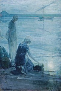 Moisés nos juncos, 1921. de Henry Ossawa Tanner