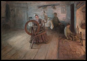 Spinning By Firelight de Henry Ossawa Tanner