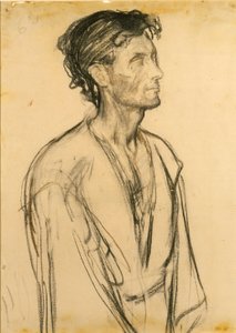 Estudo para o discípulo ajoelhado junto ao túmulo de Henry Ossawa Tanner