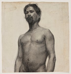 Estudo de um Homem negro. c.1891 (carvão e pastel sobre papel cremoso) de Henry Ossawa Tanner