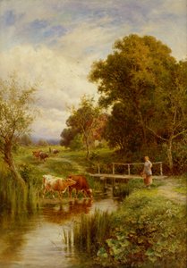 Across the Stream, Midgham, Berkshire (óleo sobre tela)