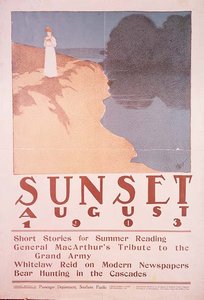 Ilustração da capa da revista Sunset, agosto de 1903 (color litho) de Henry Patrick Raleigh